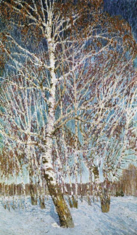 Ігор Грабар. Лютнева блакить. Опис картини у віршах