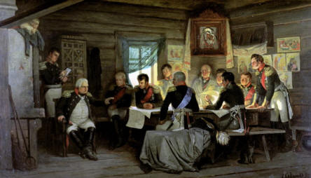 А. Кившенко. Військова рада у Філях. Опис картини у віршах