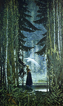 К. Васильєв. Гуси-лебеді. Опис картини у віршах